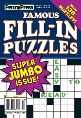 Famous Fill-In Puzzles Subscription - puzzle books for adults subscription