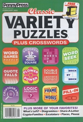 PennyPress Classic Variety Puzzles Plus Crosswords from PuzzleBookStore.com