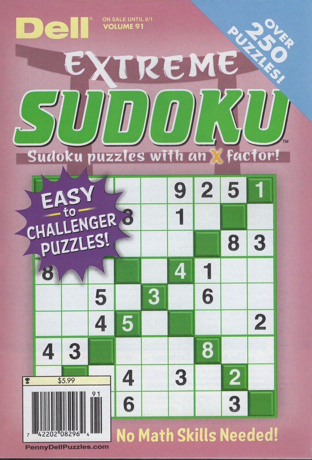 Dell Extreme Sudoku Puzzle Books - Best Sudoku Books for Adults