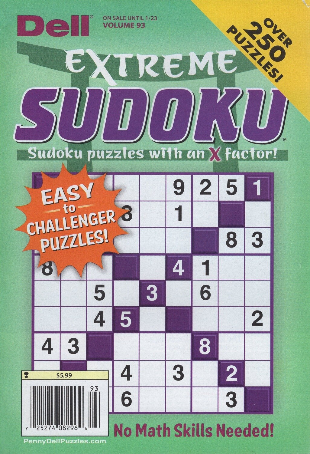 Dell Extreme Sudoku Books from PuzzleBookStore.com