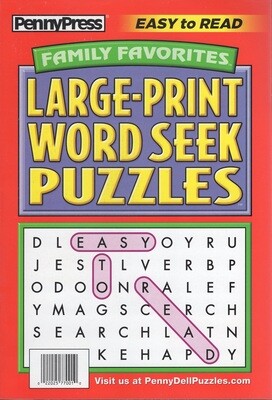 Puzzle Book Store - Large Print Family Favorites Word Seek puzzle books