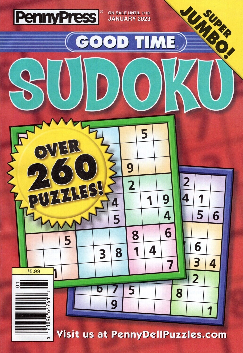 PennyPress Good Time Sudoku January 2023 from Puzzle Book Store