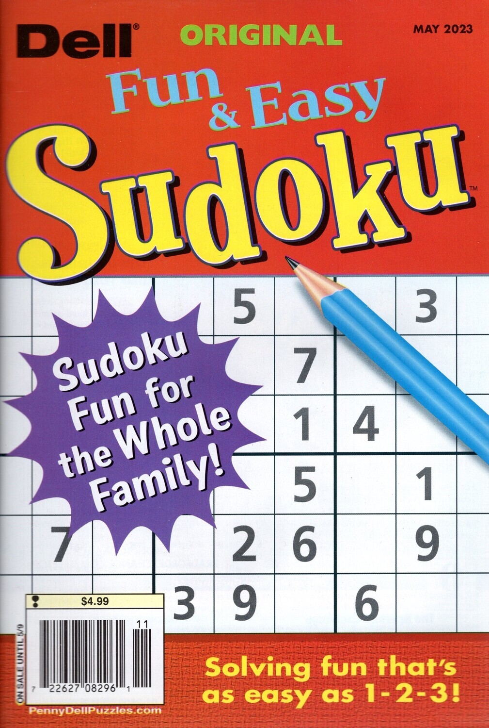 Dell original fun and easy sudoku may 2023 dell sudoku puzzle books