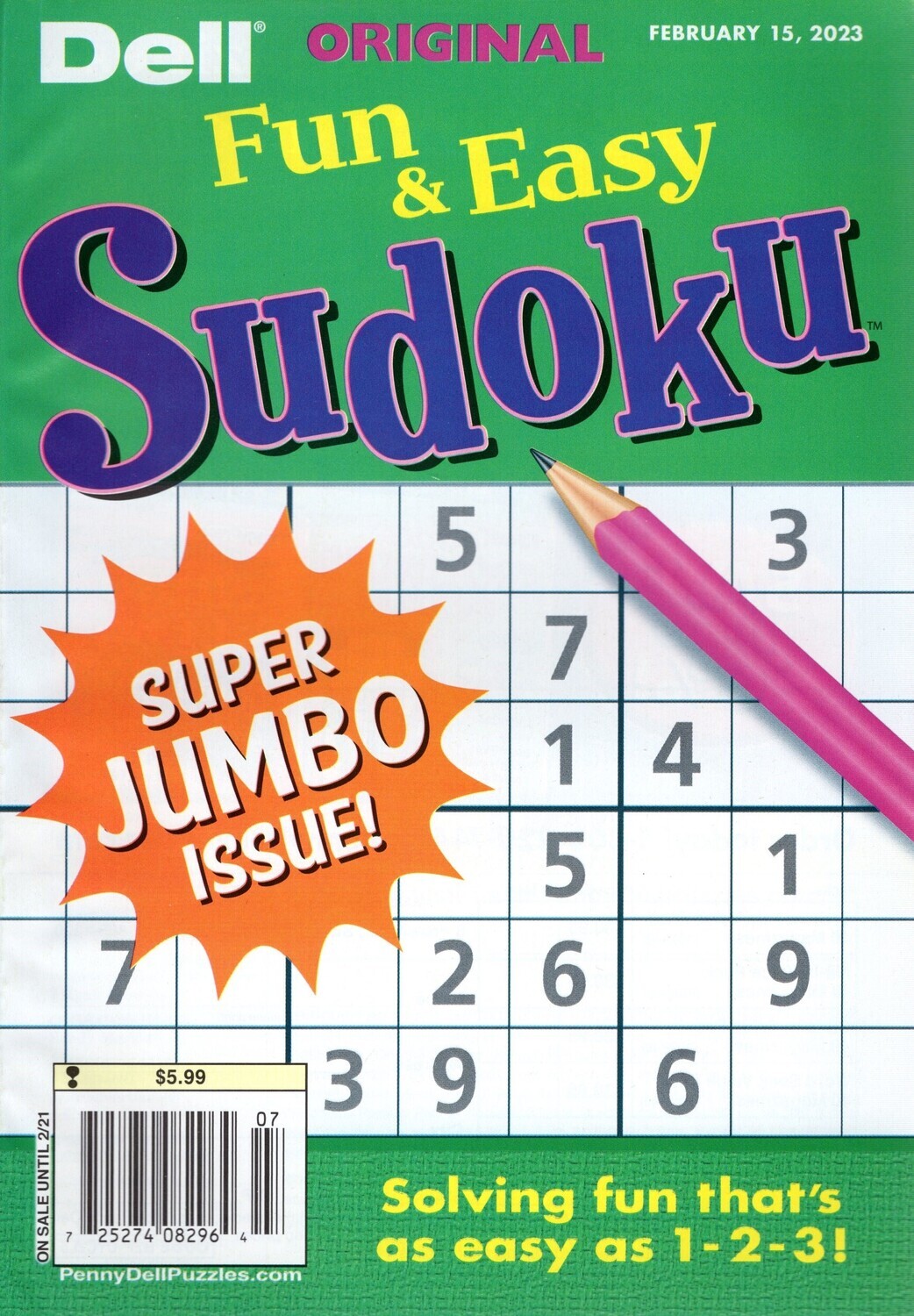 Dell Original Fun and Easy Sudoku February 2023