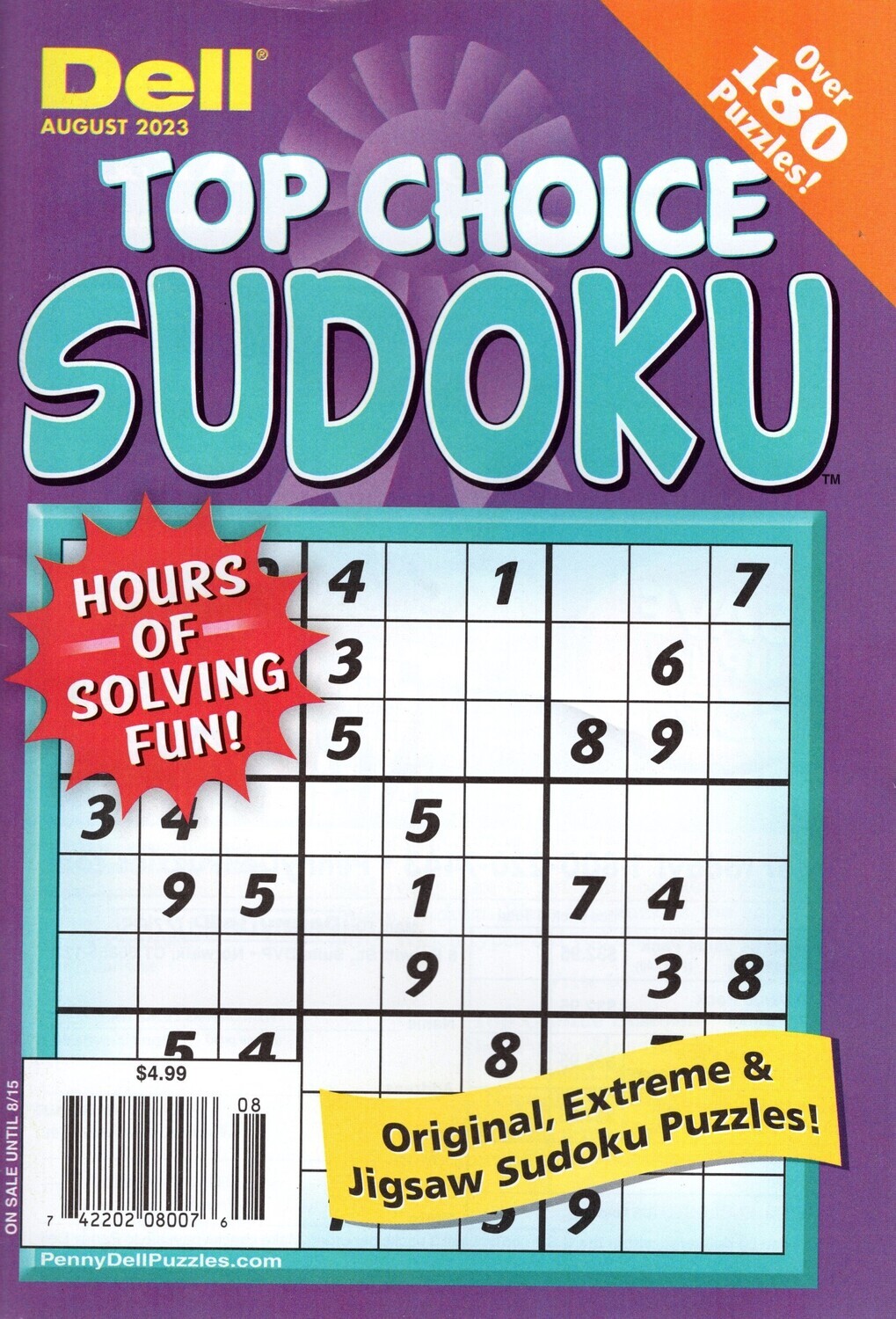 Dell Top Choice Sudoku August  from PuzzleBookStore.com