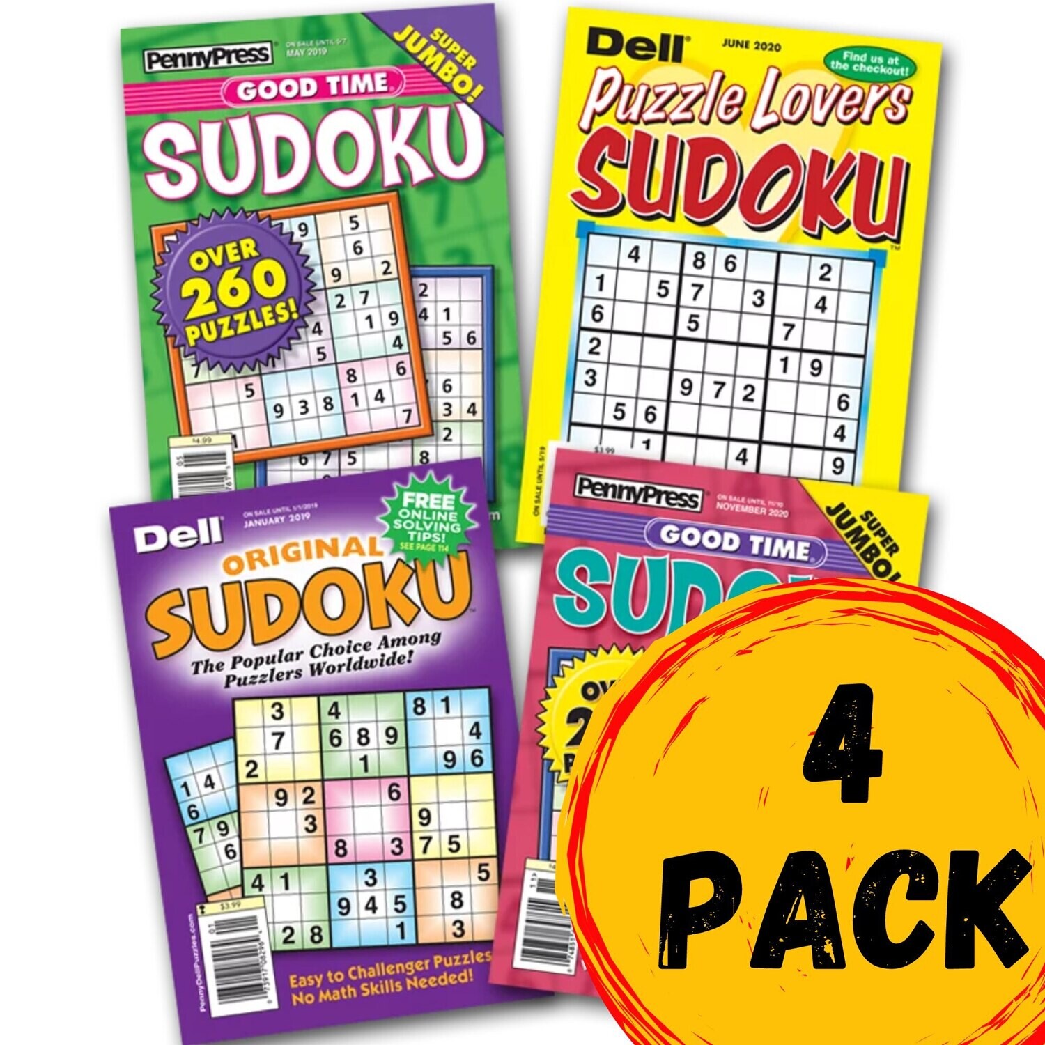 Penny Dell Favorite Sudoku Puzzles 4-Pack (Paperback) - Puzzle Book Store