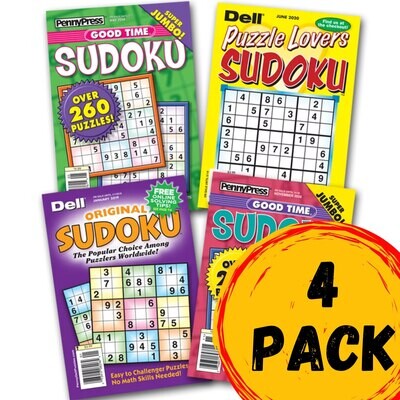Penny Dell Favorite Sudoku Puzzles 4-Pack (Paperback) - Puzzle Book Store