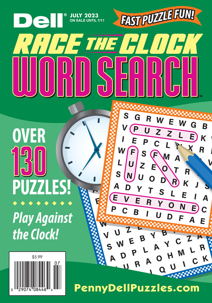 Dell Race the Clock Word Search July 2023 Dell Puzzle Books