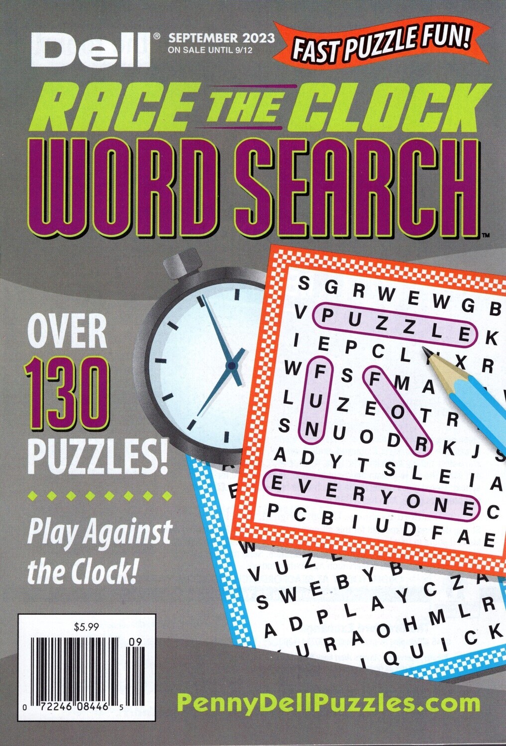 Dell Race the Clock Word Search September 2023 Dell Puzzle Books