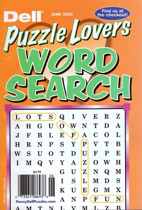 Dell Puzzle Lovers Word Search January 2023 Cheap Puzzle Books