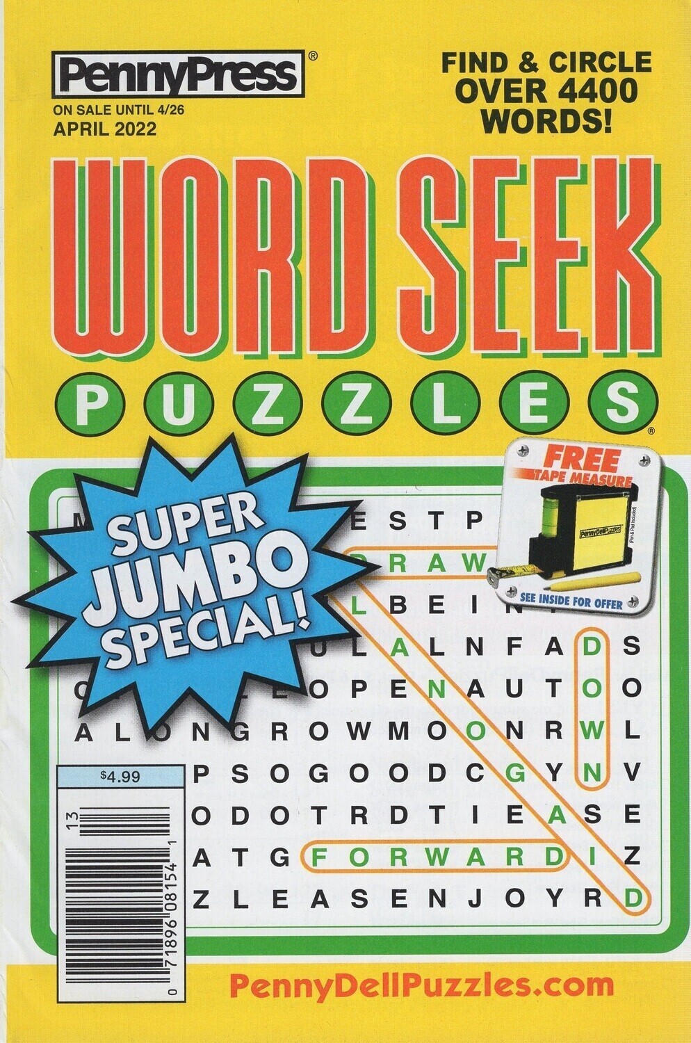 PennyPress Word Seek Puzzle April 2022
