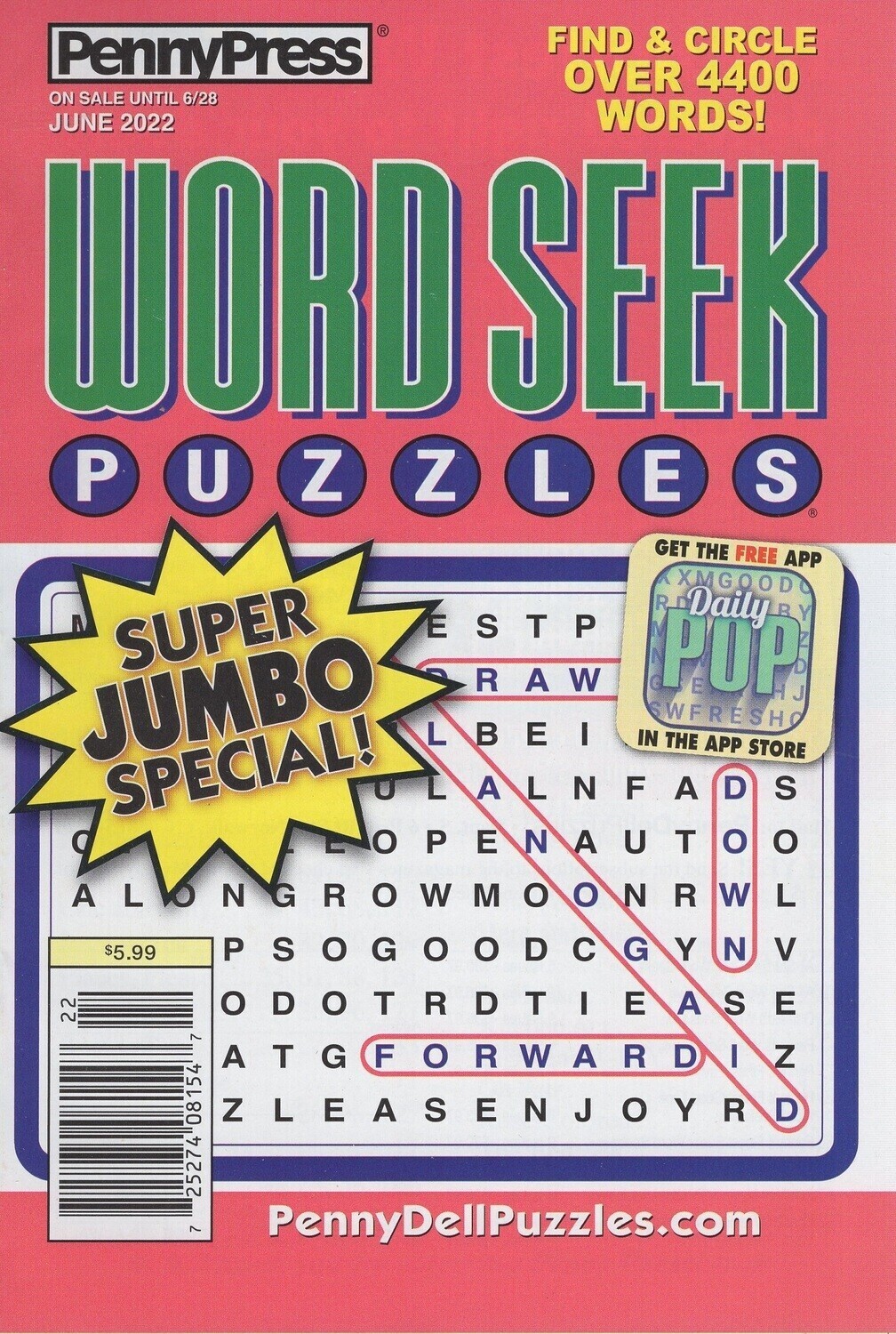 PennyPress Word Seek Puzzle June 2022