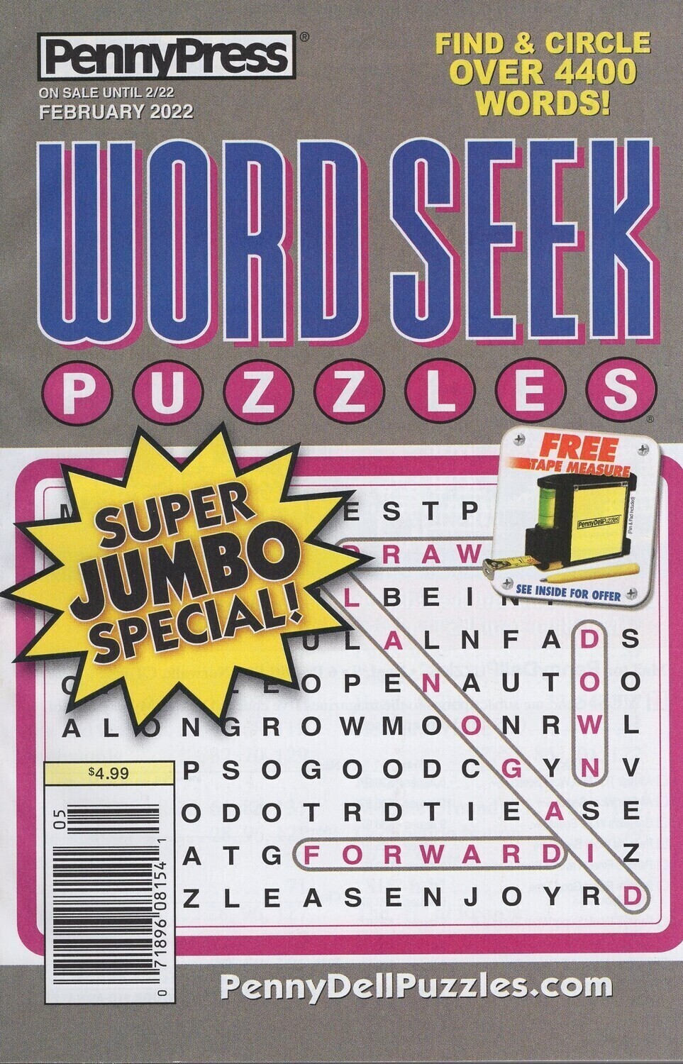 PennyPress Word Seek Puzzle February 2022