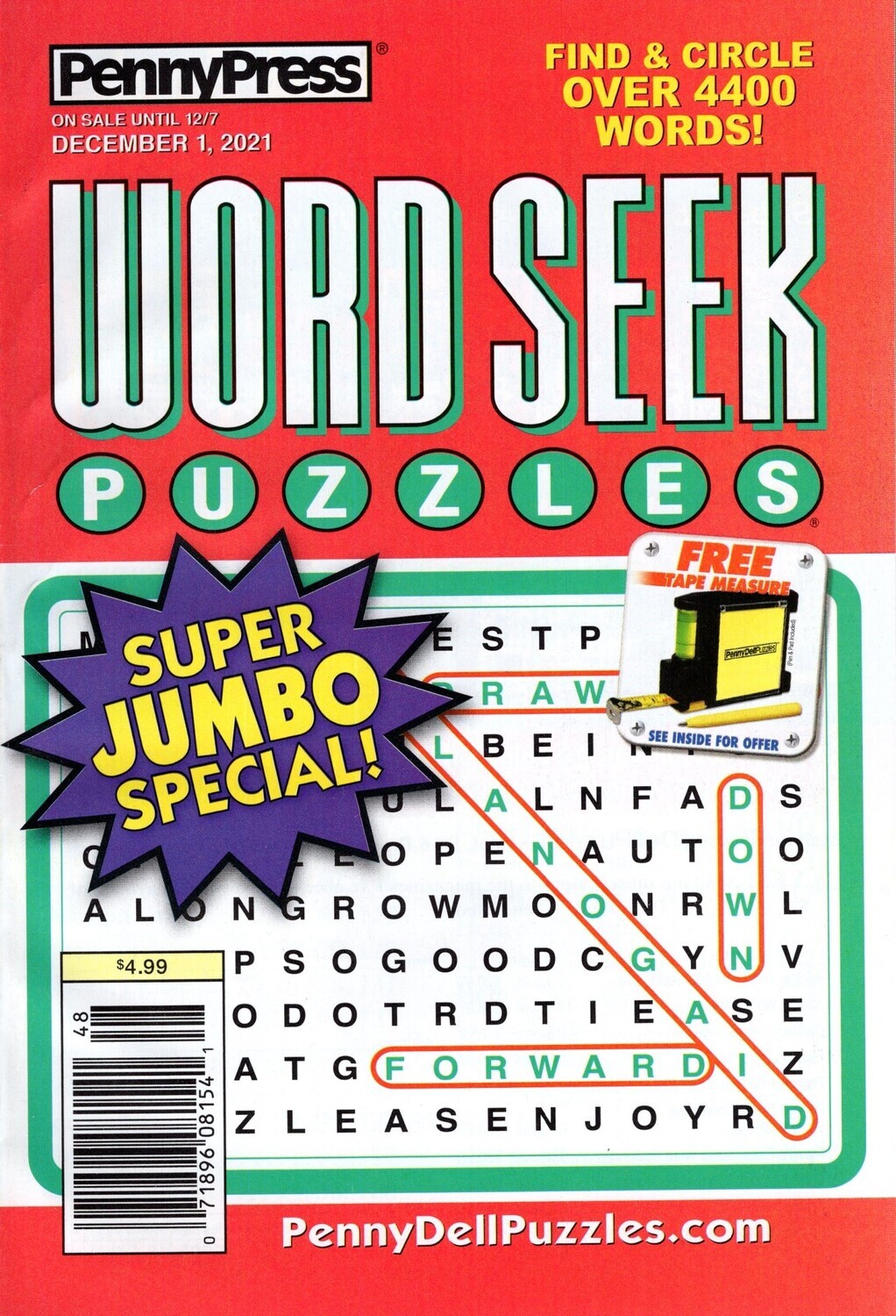 PennyPress Word Seek Puzzle December 2021