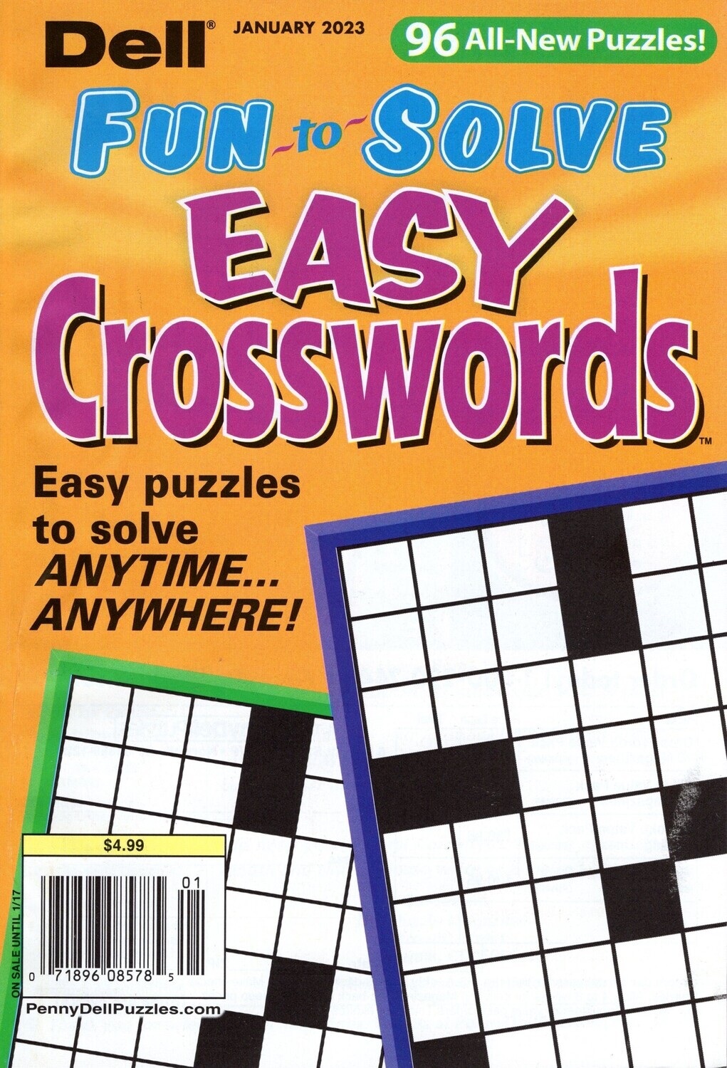 Dell FuntoSolve Easy Crosswords January 2023 Cheap Puzzle Books