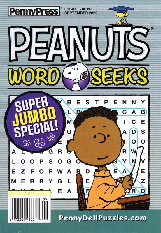 Penny Press Word Seek Puzzles -PuzzleBookStore.com - PEANUTS® Word Seeks September 2022