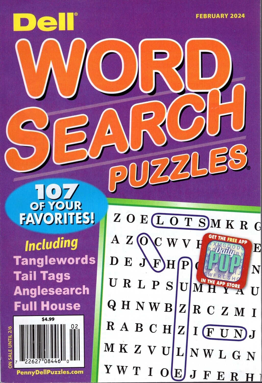 Dell Word Search Puzzles February 2024 Cheap Puzzle Books