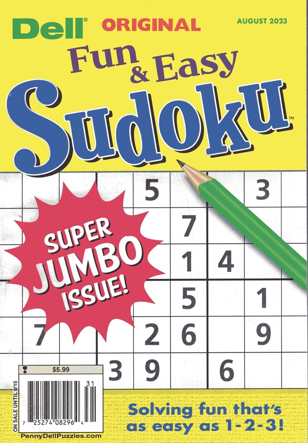 Dell Original Fun and Easy Sudoku August 2023