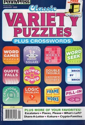 PennyPress Classic Variety Puzzles Plus Crosswords from PuzzleBookStore.com
