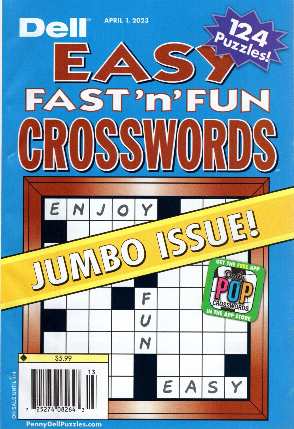 Easy Fast &#39;n&#39; Fun Crosswords Puzzle Books April 2023