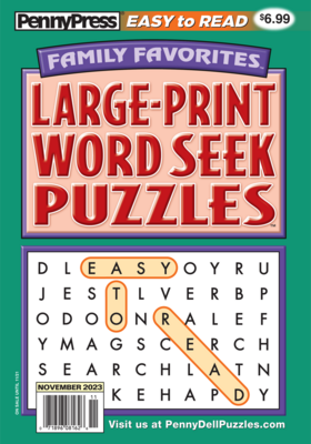 Puzzle Books large print - Large Print Family Favorites Word Seek November 2023