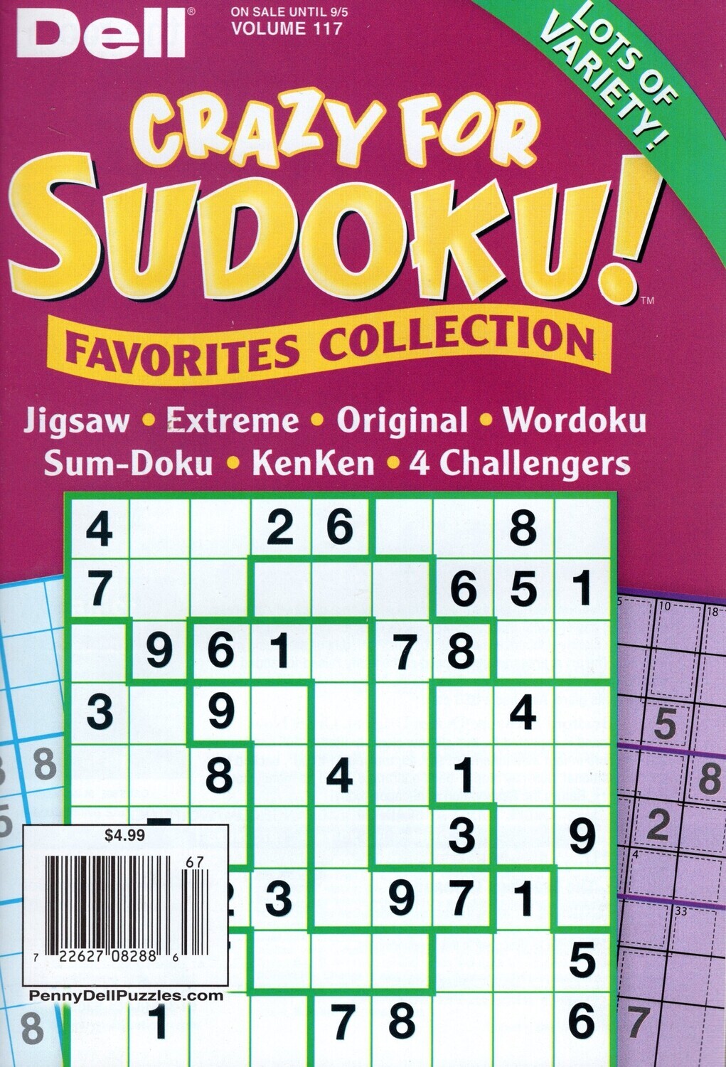 Sudoku Puzzle Book Store - Dell Crazy for Sudoku! Favorites Collection 117, 2023