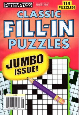 PennyPress Classic Fill-In Puzzles March 2024 from Puzzle Book Store