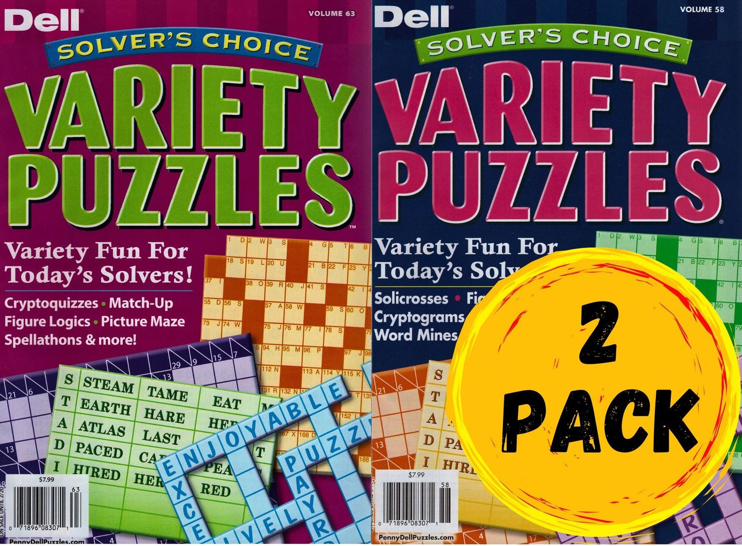 Solver&#39;s Choice Variety Puzzles from Dell Penny Press 2 Pack - Puzzle Book Store