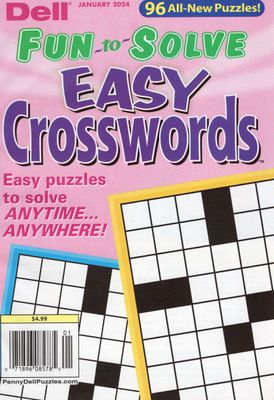 easy crossword puzzles -Dell Fun-to-Solve Easy Crosswords January 2024