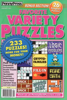 Penny Press Favorite Variety Puzzles January 2023 - PuzzleBookStore.com