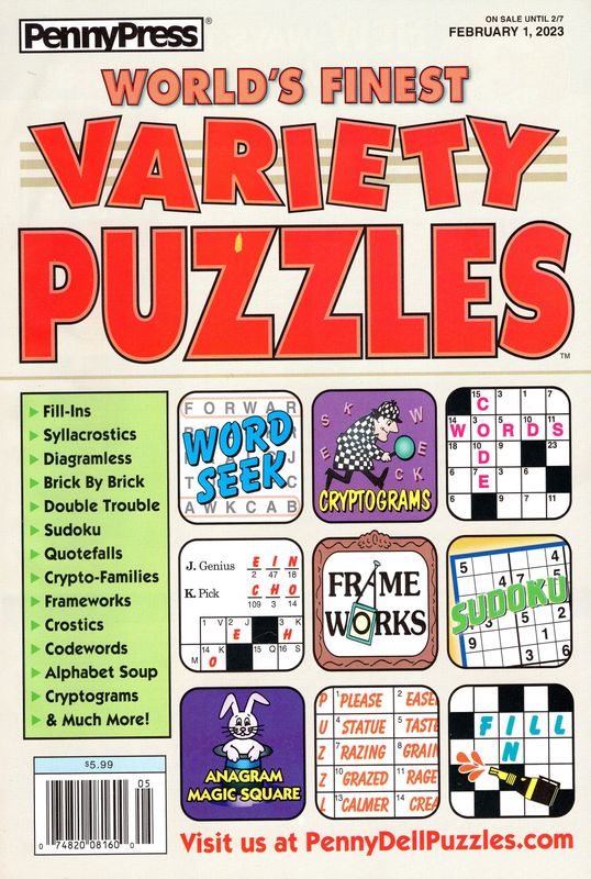 Penny Press | World’s Finest Variety Puzzles February 2023