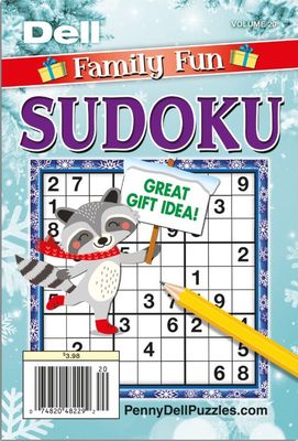 Dell Family Fun Sudoku #20 from Puzzle Book Store - over 200 puzzles overall with easy, medium and hard levels of difficulty. 