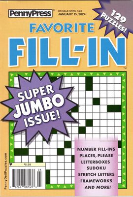 Fill In Puzzles | Favorite Fill-In Puzzles January 2024