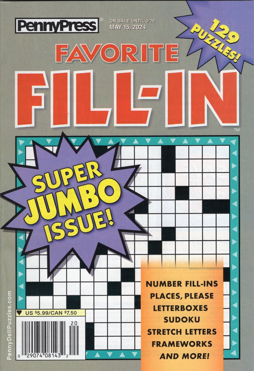 Fill In Puzzles | Favorite Fill-In Puzzles May 2024 - Puzzle Book Store