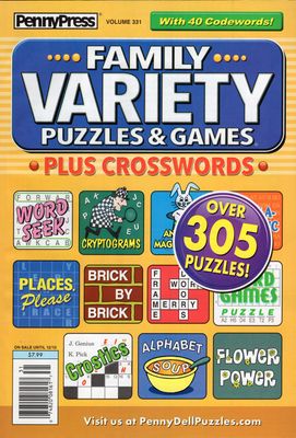 Family Variety Puzzles &amp; Games Plus Crosswords - PuzzleBookStore.com