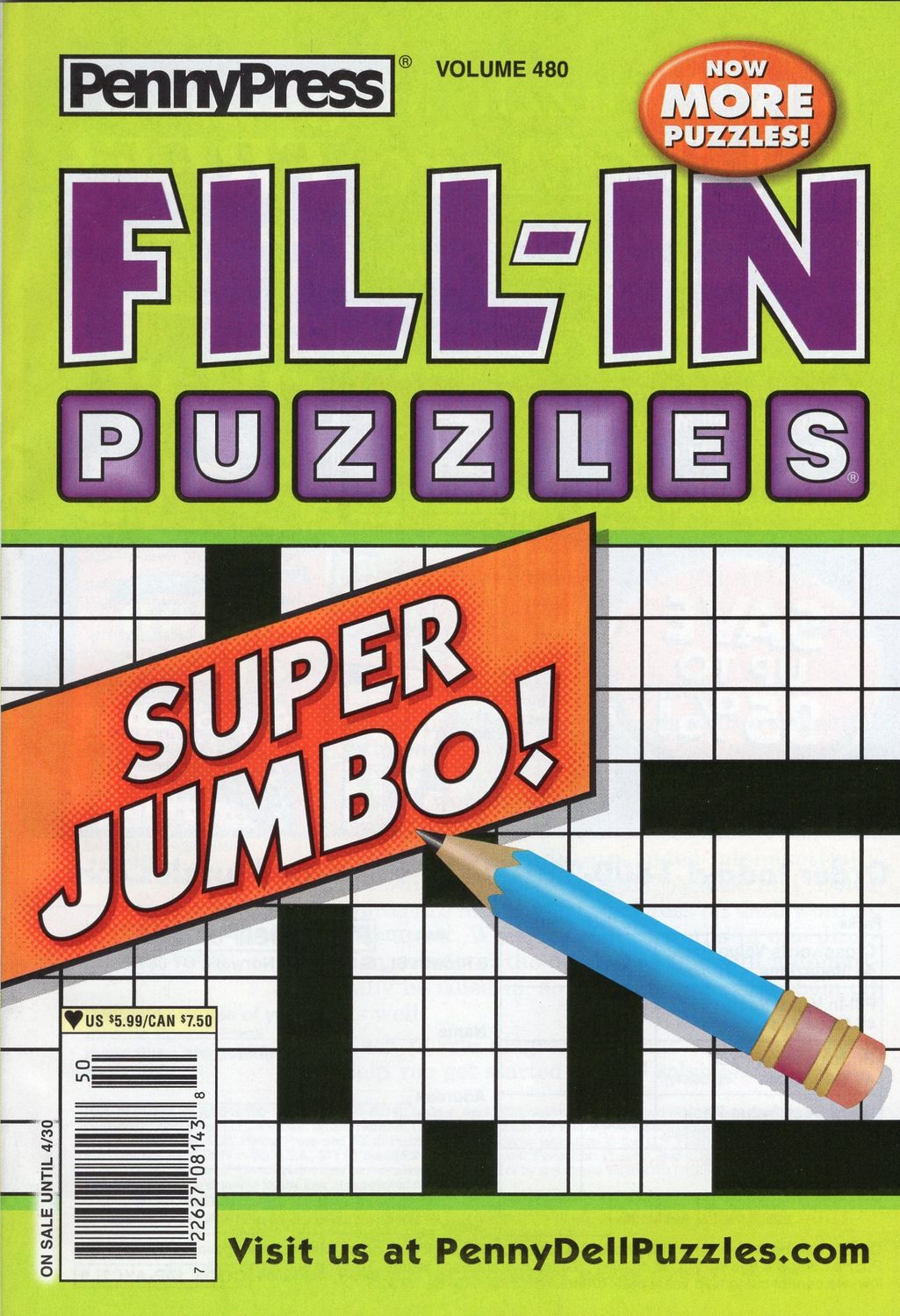 Fill In Puzzles | PennyPress Fill-In Puzzle April 2024 - Puzzle Book Store