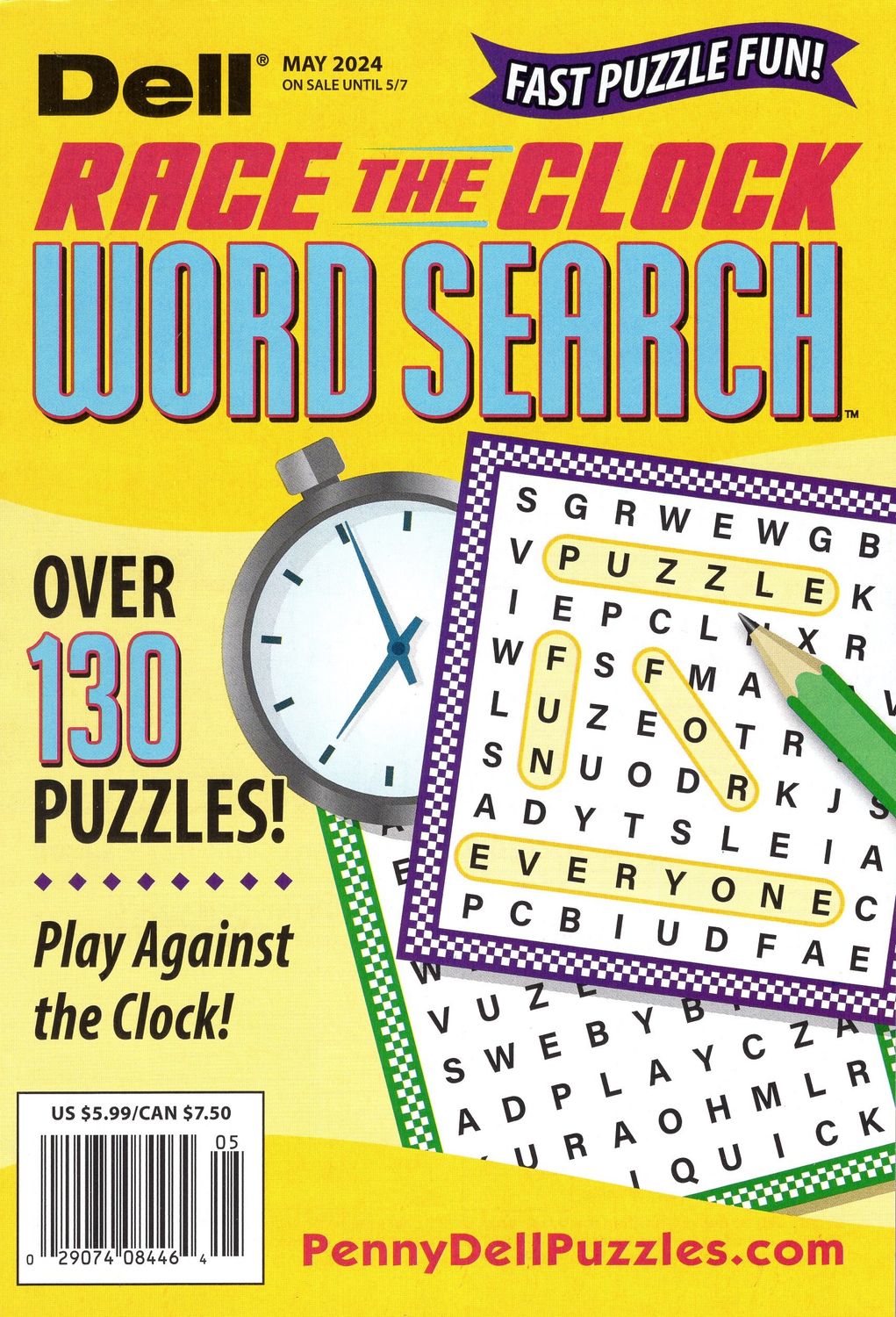 Dell Race the Clock Word Search May 2024 - Puzzle Books and word searches