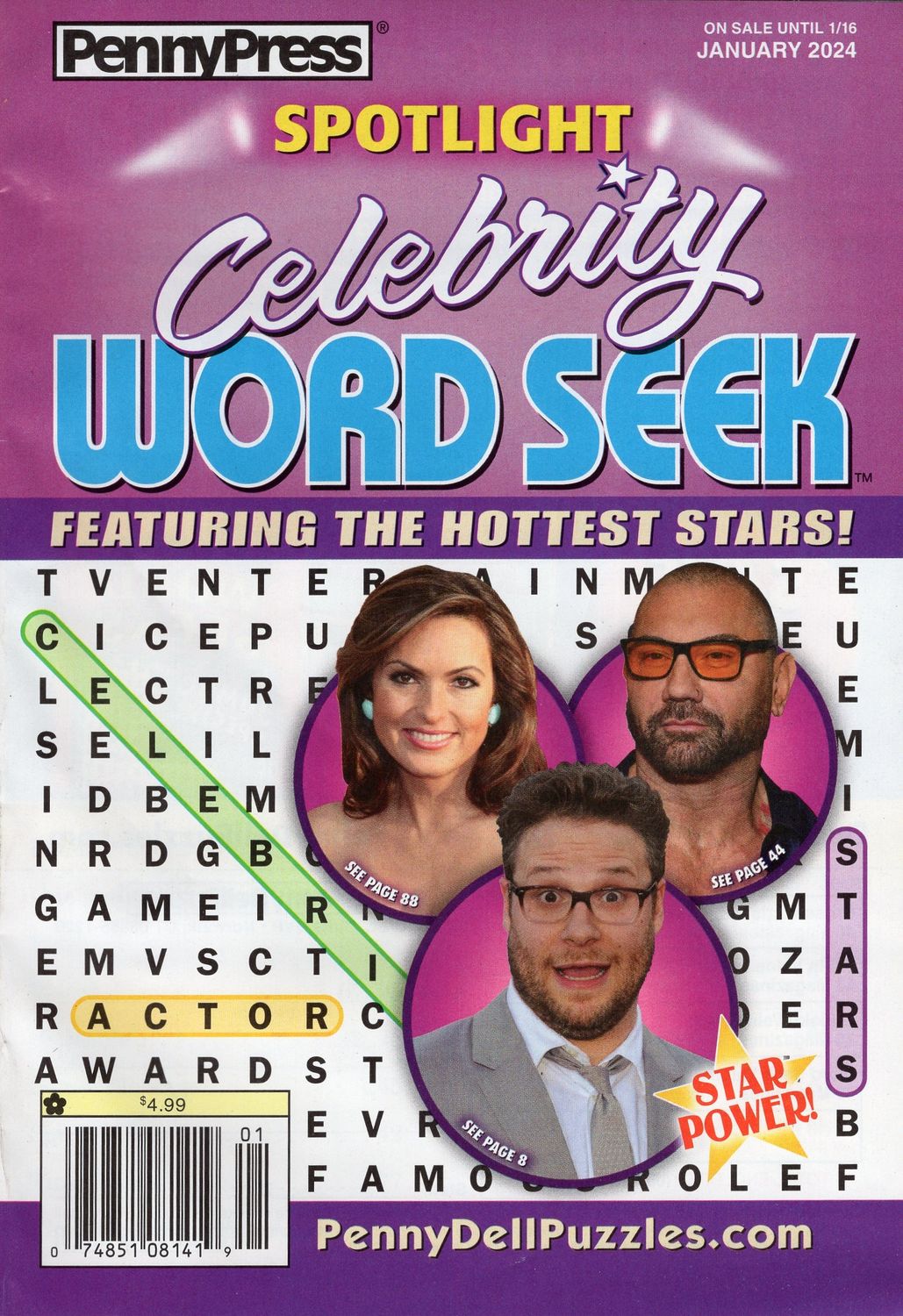 word seek puzzles - Spotlight Celebrity Word Seek January 2024