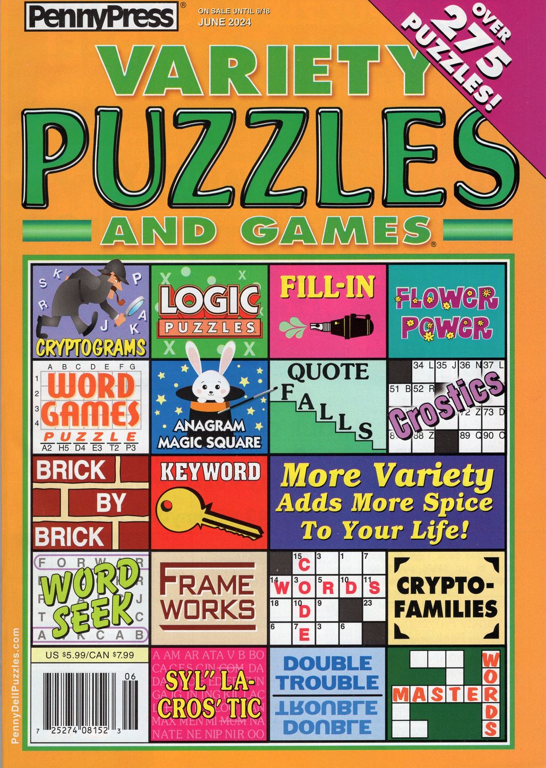 PennyPress Puzzles - Variety Puzzles and Games June 2024 - With the largest selection of crossword puzzles, games, brainteasers, and sudoku games anywhere, you&#39;ll find the perfect puzzle or game for your entertainment.