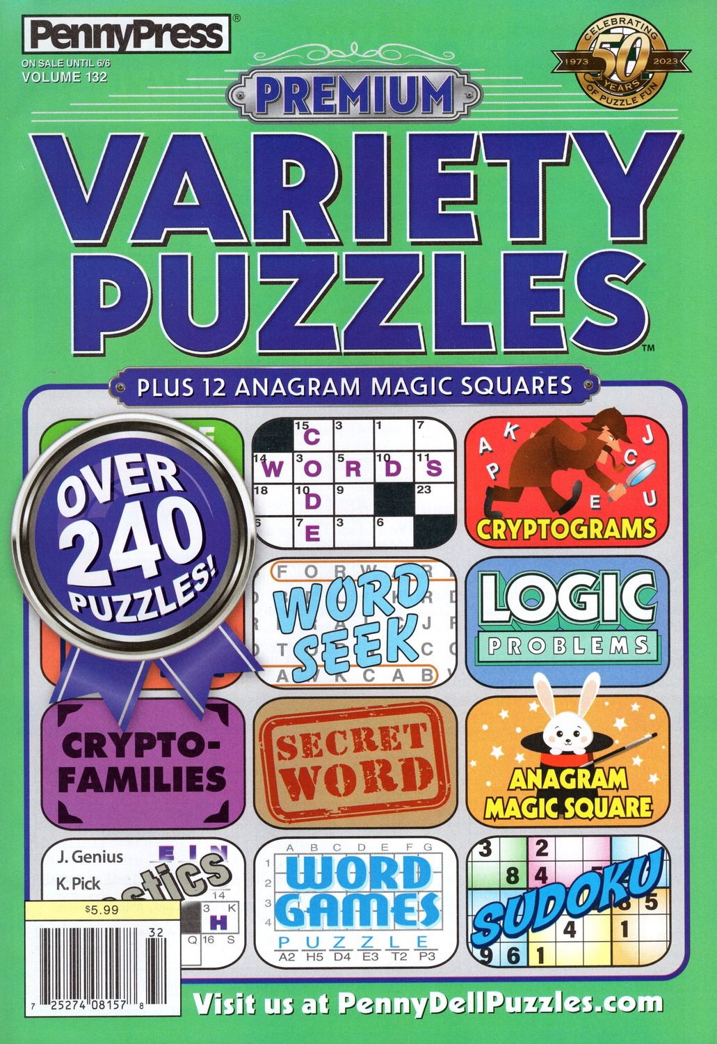 Penny Press Premium Variety Puzzles June 2023 -Puzzle Book Store