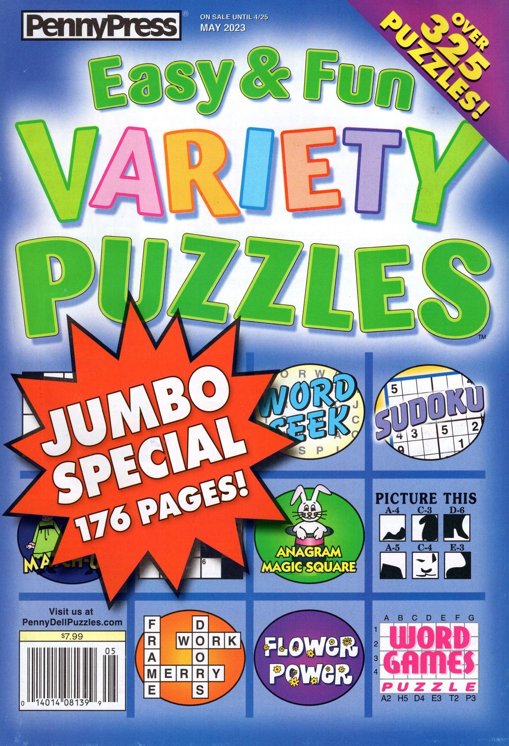 Easy &amp; Fun Variety Puzzles May 2023 - Puzzle Book Store