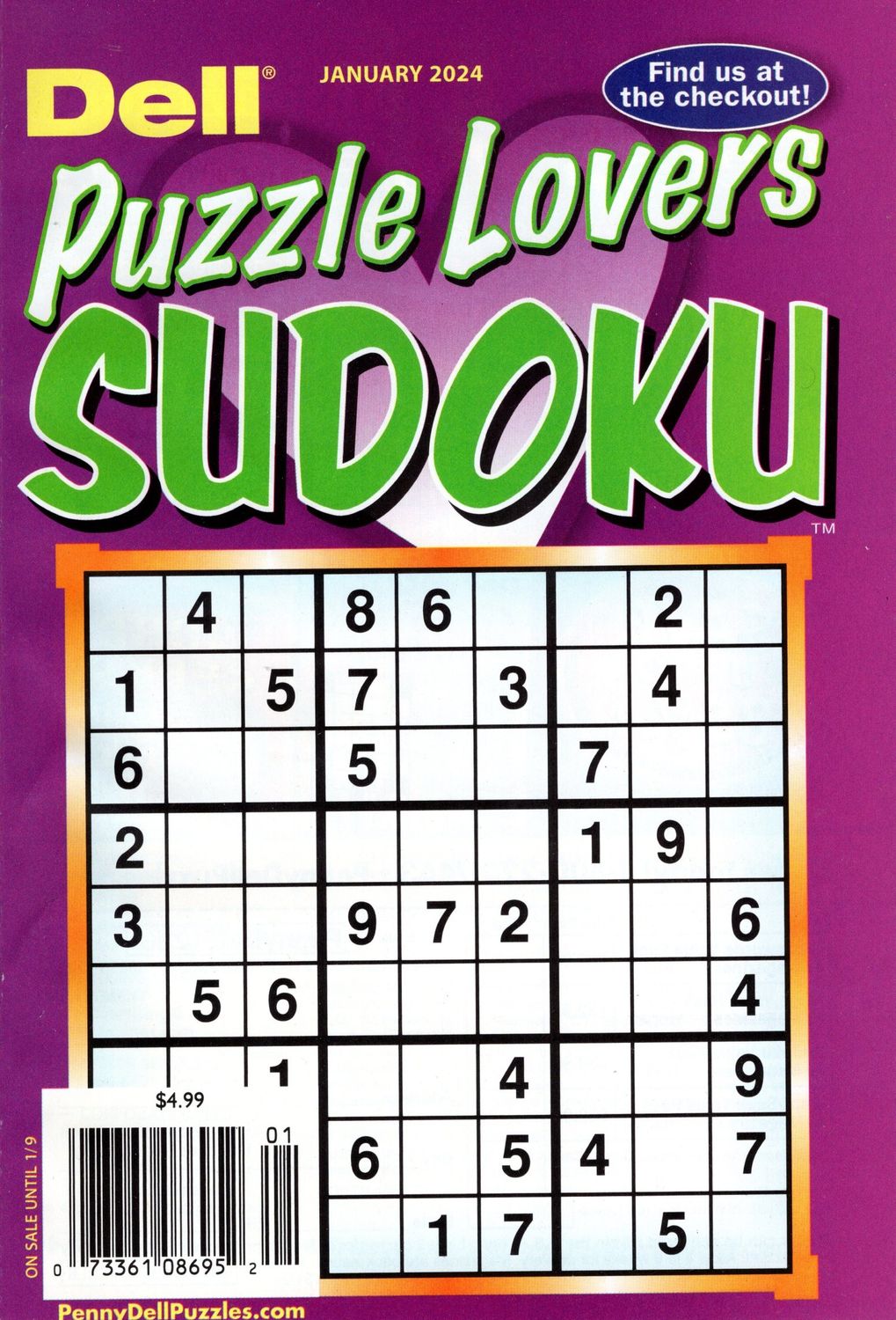 puzzle book store- Dell Puzzle Lovers Sudoku January 2024