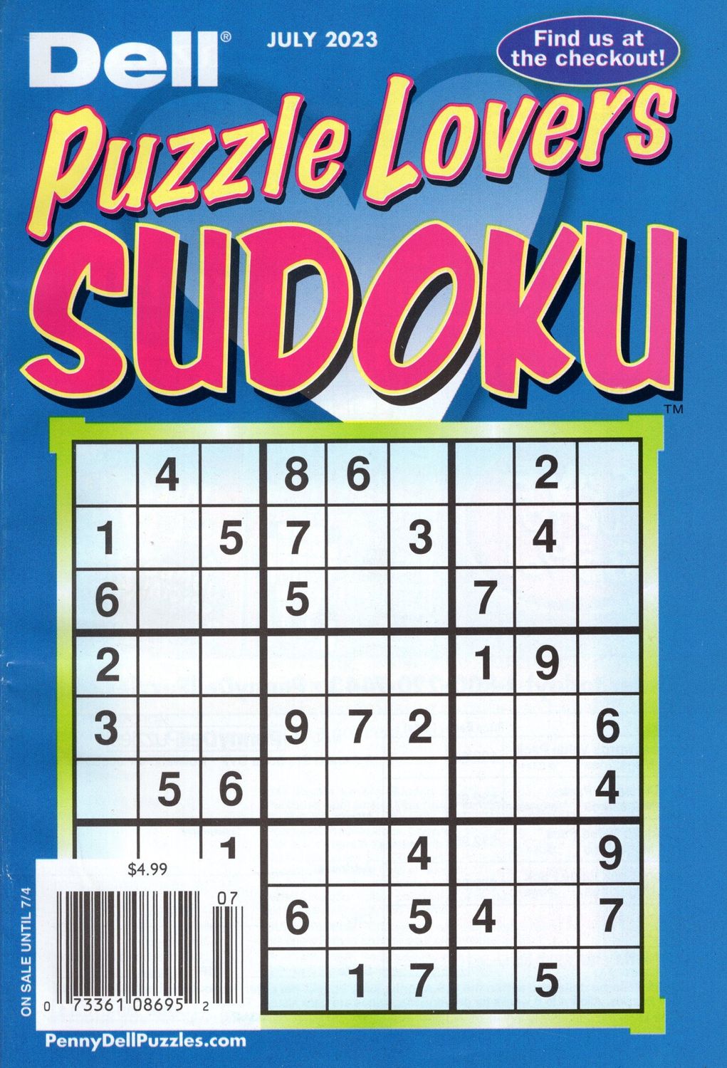 Dell Puzzle Lovers Sudoku July 2023 - sudoku puzzle books for adults