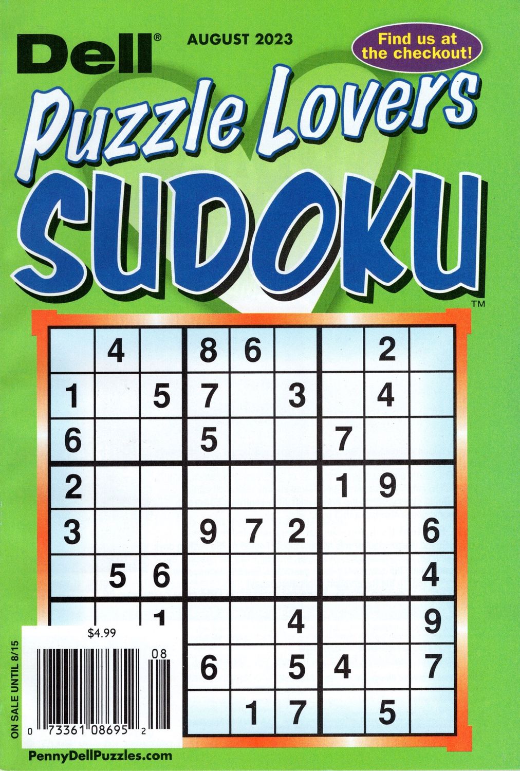 Dell Puzzle Lovers Sudoku August 2023 - Puzzle Book Store