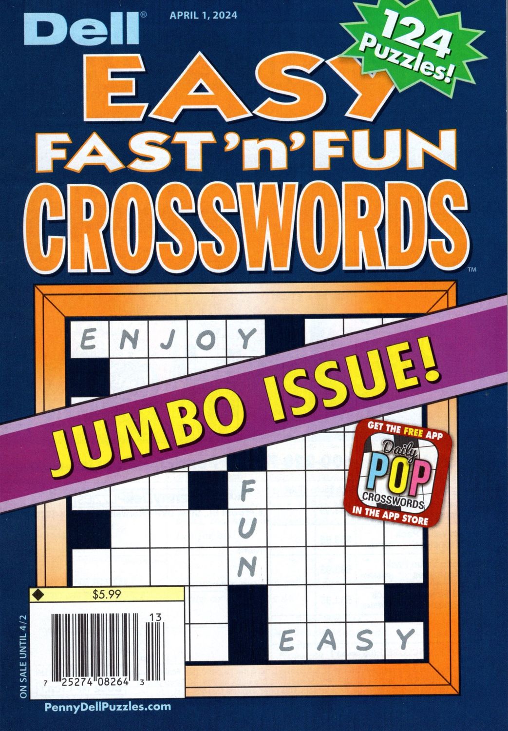 Easy Fast &#39;n&#39; Fun Crosswords Puzzle Books April 2024