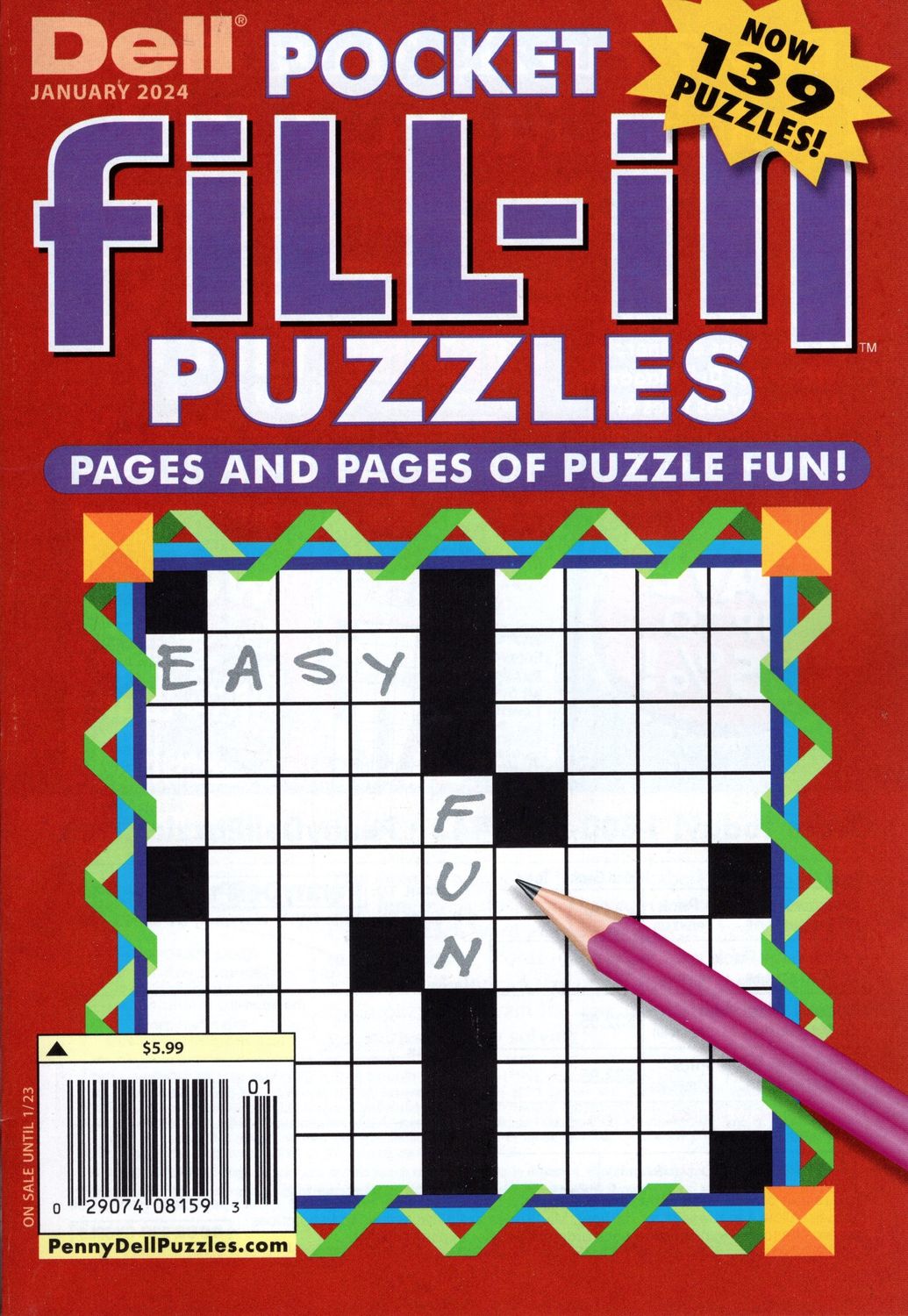Puzzle Book Store | Dell Pocket Fill-In Puzzles January 2024