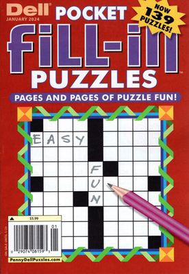 Puzzle Book Store | Dell Pocket Fill-In Puzzles January 2024