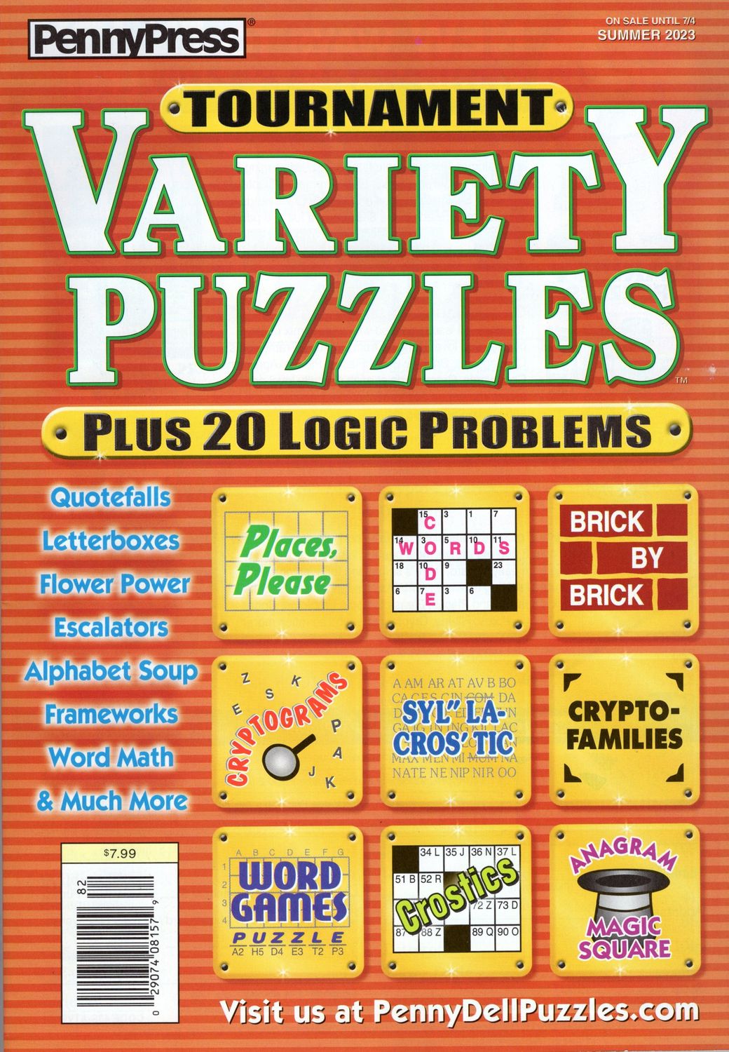 PennyPress Tournament Variety Puzzles Summer 2023