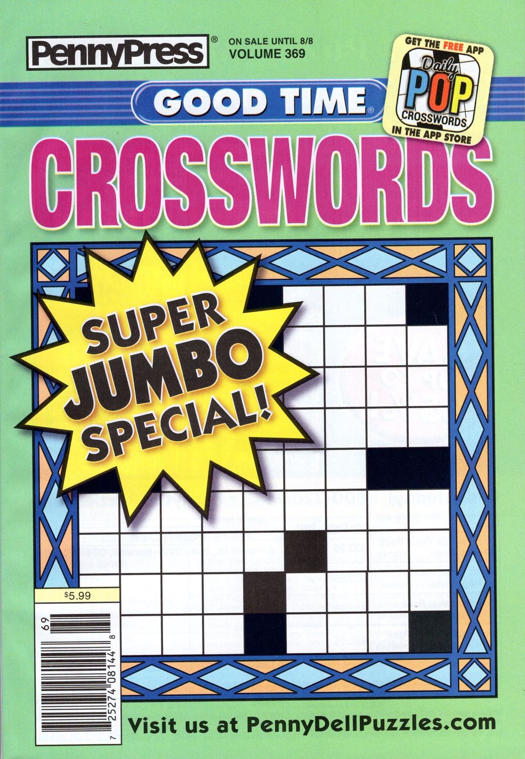 PennyPress Good Time Crosswords Puzzle Book #369