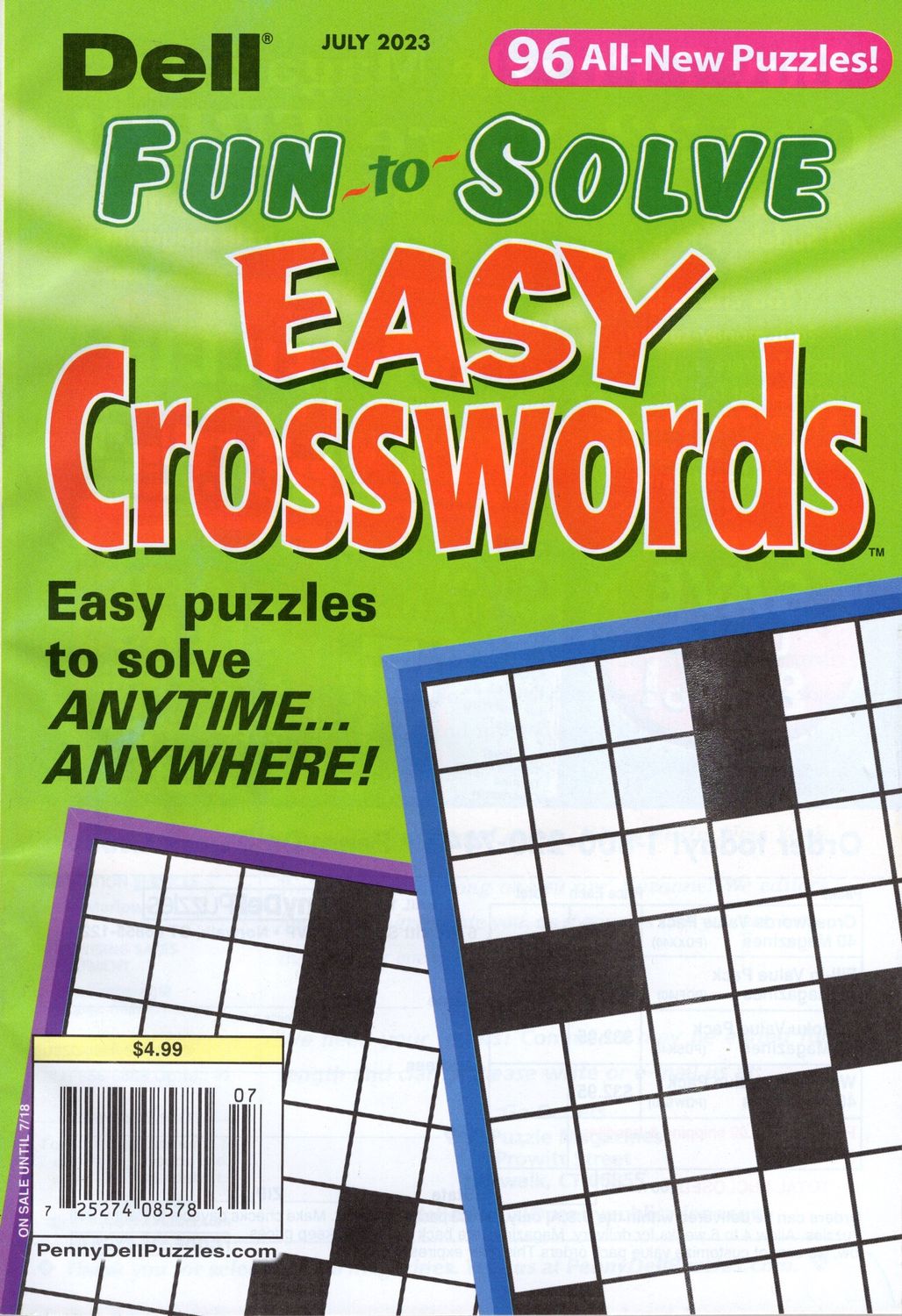 Dell Fun-to-Solve EASY Crosswords July 2023